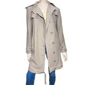 Harlow Vintage Y2K Women’s Size XS Tan Nude Beige Cotton Trench Coat Jacket